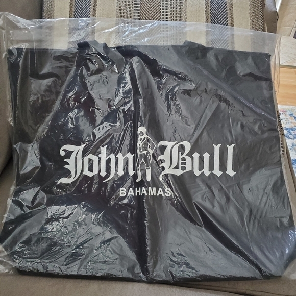 NWT John Bull Bahamas Black Zipper Closure Tote - Picture 3 of 3